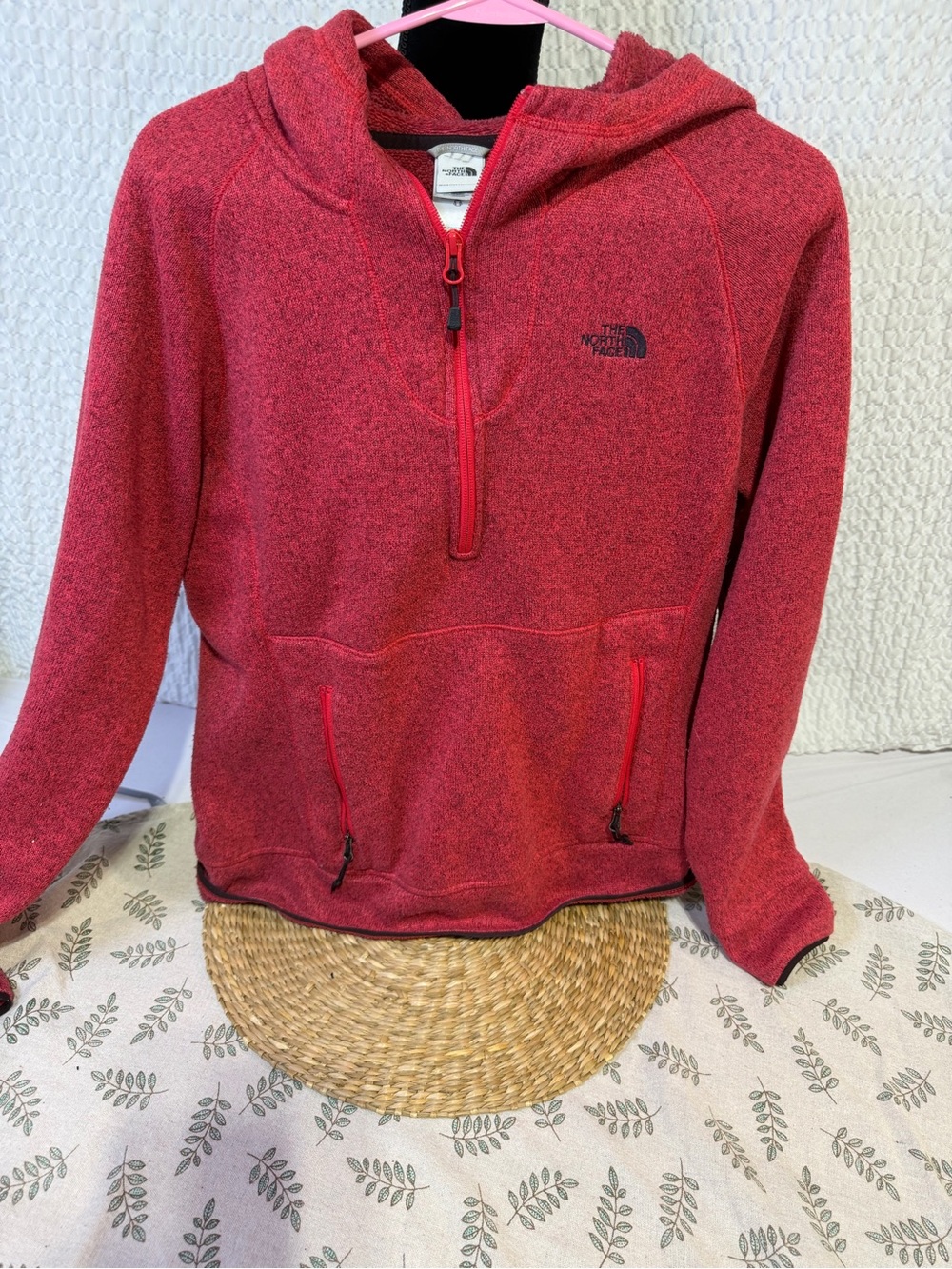 The North Face women’s Red Half-Zip Fleece Hoodie